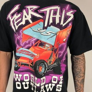 Vintage World Of Outlaws lightning racing t-shirt single stitch purple XL